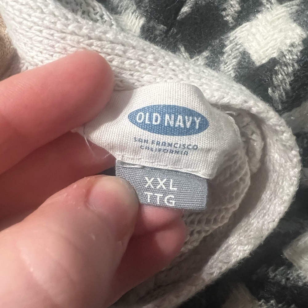 White and navy blue stripped cardigan